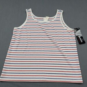 Jantzen Vintage Womens Red Blue White Stripe Tank Top XL Made in USA